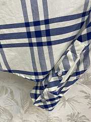 Fortok Burberry Women's Blue Checked Cotton Shirt - 2