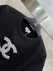 Fortok Chanel CC Embroidered Beaded T-shirt Black - 2