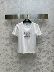 Fortok Chanel CC Embroidered Beaded T-shirt White - 1