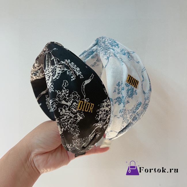Fortok Dior Knotted Headband Black/White - 1