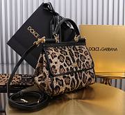 Fortok Dolce & Gabbana Leopard Rhinestone Sicily Shoulder Bag 20x16x8cm - 4