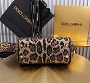 Fortok Dolce & Gabbana Leopard Rhinestone Sicily Shoulder Bag 20x16x8cm - 5