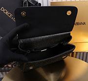 Fortok Dolce & Gabbana Rhinestone Sicily Shoulder Bag Black 20x16x8cm - 6