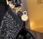 Fortok Dolce & Gabbana Rhinestone Sicily Shoulder Bag Black 20x16x8cm - 4