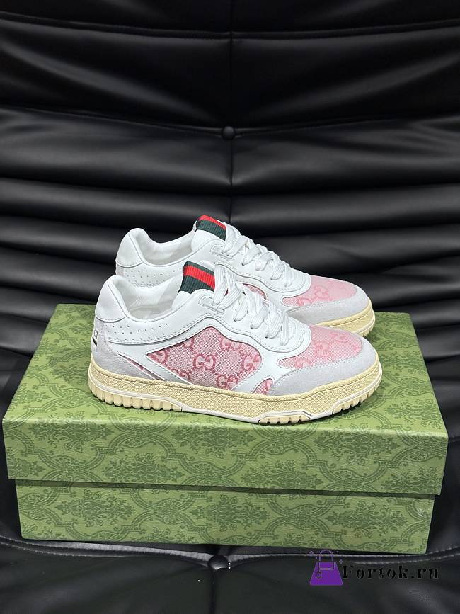 Fortok Gucci Re-Web Sneakers White & Pink - 1