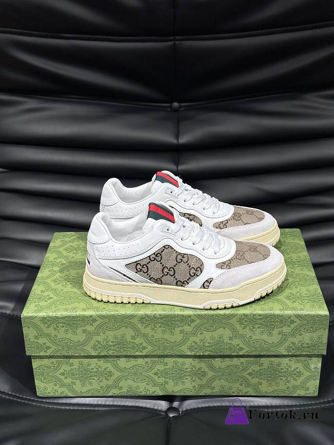 Fortok Gucci Re-Web Sneakers White & Beige - 1