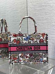 Fortok Dior White Multicolor Mexico Millefiori Embroidery Book Tote 36x27.5x16.5cm - 1