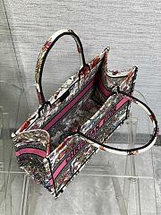 Fortok Dior White Multicolor Mexico Millefiori Embroidery Book Tote 36x27.5x16.5cm - 6