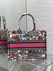 Fortok Dior White Multicolor Mexico Millefiori Embroidery Book Tote 36x27.5x16.5cm - 5