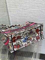 Fortok Dior White Multicolor Mexico Millefiori Embroidery Book Tote 36x27.5x16.5cm - 3