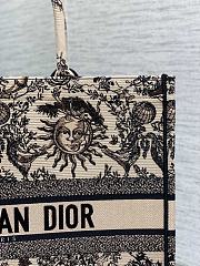 Fortok Dior Sun Black & Beige Embroidery Book Tote 36cm - 5