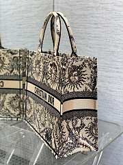 Fortok Dior Sun Black & Beige Embroidery Book Tote 36cm - 4