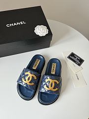 Fortok Chanel Sandals Dark Blue - 1