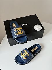 Fortok Chanel Sandals Dark Blue - 5