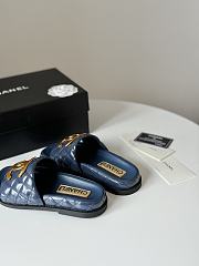 Fortok Chanel Sandals Dark Blue - 6