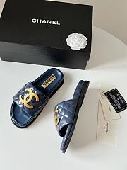 Fortok Chanel Sandals Dark Blue - 4
