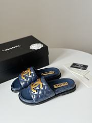 Fortok Chanel Sandals Dark Blue - 3