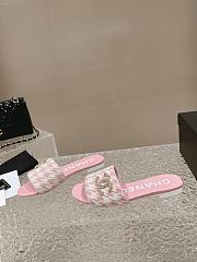 Fortok Chanel Houndstooth Sandals Pink - 3