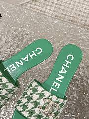 Fortok Chanel Houndstooth Sandals Green - 5