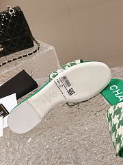 Fortok Chanel Houndstooth Sandals Green - 4