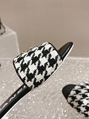 Fortok Chanel Houndstooth Sandals Black - 5