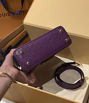 Fortok Louis Vuitton Capucines Bag Purple Ostrich Leather Pattern 21x14x9cm - 5
