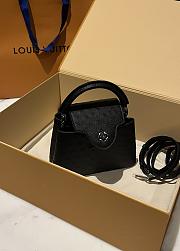 Fortok Louis Vuitton Capucines Bag Black Ostrich Leather Pattern 21x14x9cm - 3