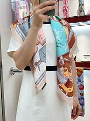 Fortok Louis Vuitton Tag Me Square Silk Scarf Beige 90x90cm - 1