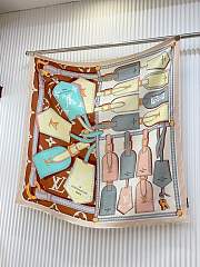 Fortok Louis Vuitton Tag Me Square Silk Scarf Beige 90x90cm - 2