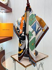 Fortok Louis Vuitton Tag Me Square Silk Scarf Black 90x90cm - 6