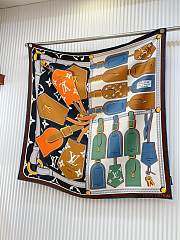 Fortok Louis Vuitton Tag Me Square Silk Scarf Black 90x90cm - 2