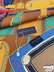 Fortok Louis Vuitton Tag Me Square Silk Scarf Blue 90x90cm - 6