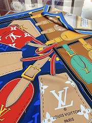 Fortok Louis Vuitton Tag Me Square Silk Scarf Blue 90x90cm - 2