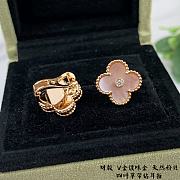 Fortok Van Cleef & Arpels Pink Four-leaf Clover Earrings - 6