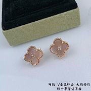 Fortok Van Cleef & Arpels Pink Four-leaf Clover Earrings - 5