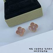 Fortok Van Cleef & Arpels Pink Four-leaf Clover Earrings - 4