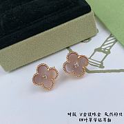 Fortok Van Cleef & Arpels Pink Four-leaf Clover Earrings - 2
