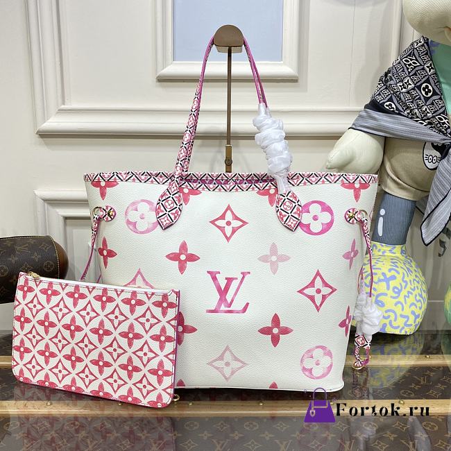 Fortok Louis Vuitton Neverfull MM Bag Pink M22980 31x28x14cm - 1