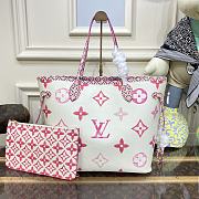 Fortok Louis Vuitton Neverfull MM Bag Pink M22980 31x28x14cm - 1