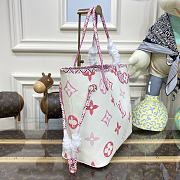 Fortok Louis Vuitton Neverfull MM Bag Pink M22980 31x28x14cm - 4