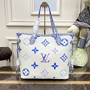 Fortok Louis Vuitton Neverfull MM Bag Blue M22979 31x28x14cm - 5