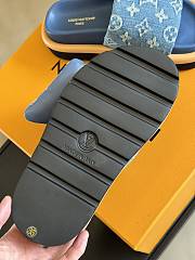 Fortok Louis Vuitton Pool Pillow Flat Comfort Mules Blue - 5