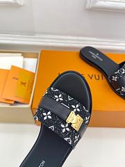 Fortok Louis Vuitton Lock It Flat Mules Black - 4