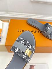 Fortok Louis Vuitton Lock It Flat Mules Blue Denim - 3