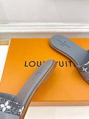 Fortok Louis Vuitton Lock It Flat Mules Blue Denim - 6