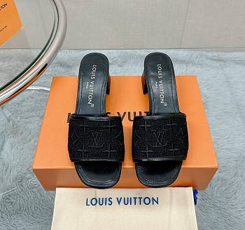 Fortok Louis Vuitton Embroidered Slippers Black 