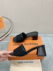 Fortok Louis Vuitton Embroidered Slippers Black  - 3