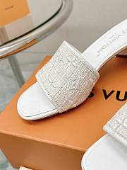 Fortok Louis Vuitton Embroidered Slippers White - 6