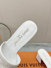 Fortok Louis Vuitton Embroidered Slippers White - 5
