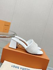 Fortok Louis Vuitton Embroidered Slippers White - 2